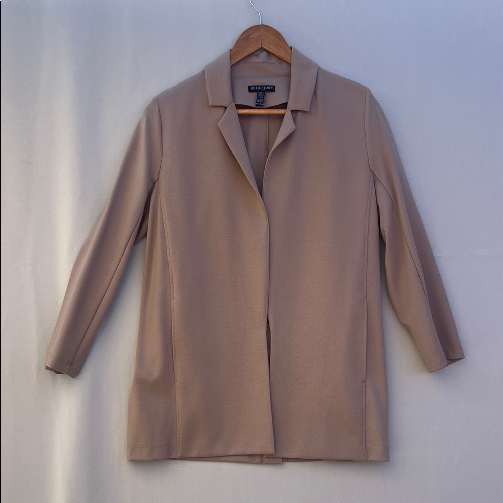 Eileen Fisher | Flex Lyocell Ponte Jacket Taupe Petite‎ Med (EUC)